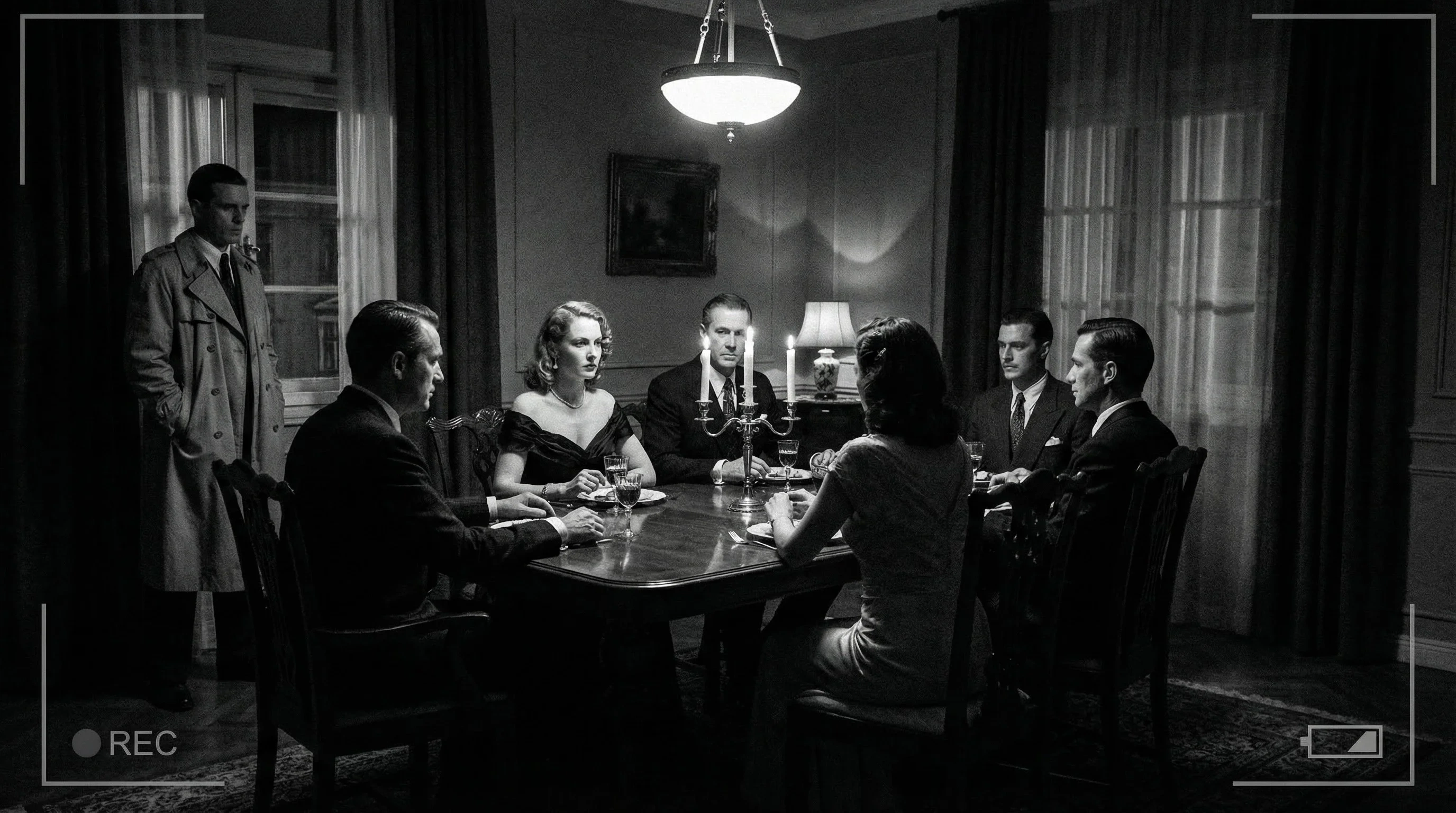 希区柯克夺魂索电影经典长镜头晚宴场景